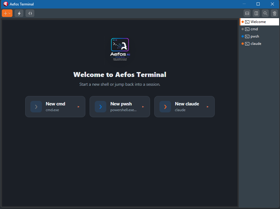Terminal do Aefos docado na IDE, com emulação VTerm